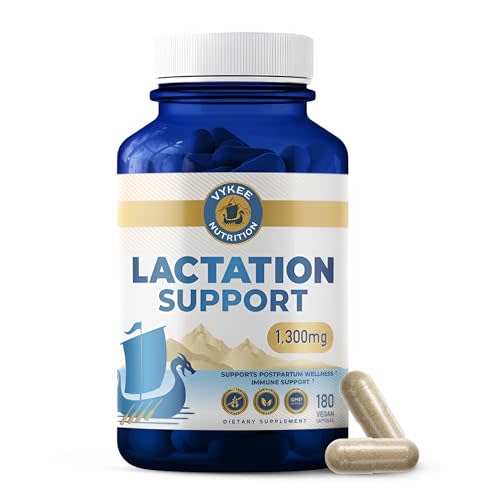 Vykee Nutrition Lactation Support 1,300 mg - Herbal Milk Production Supplement for Nursing and Postpartum Wellness - Supports Immunity and Daily Balance - 180 Vegan Capsules