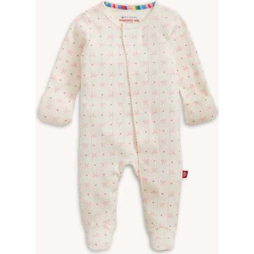 Heart & Bow Pointelle Magnetic Footie - Magnetic Me | Maisonette