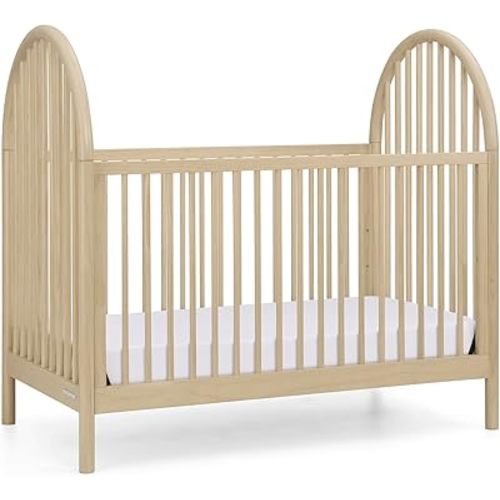 Delta Children Cannon 4-in-1 Convertible Crib - Converts from Baby Crib to Toddler Bed, Daybed and Sofa Bed, Fits Standard Full-Size Crib Mattress, Natural Sandstone