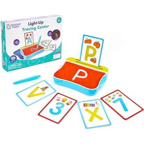 Educational Insights Light-Up Tracing Center - Toddler Learning Activities, Alphabet Learning Toys, Writing Practice for Kids, Learn to Write with Alphabet Flashcards, Letter Tracing for Kids, Ages 3+