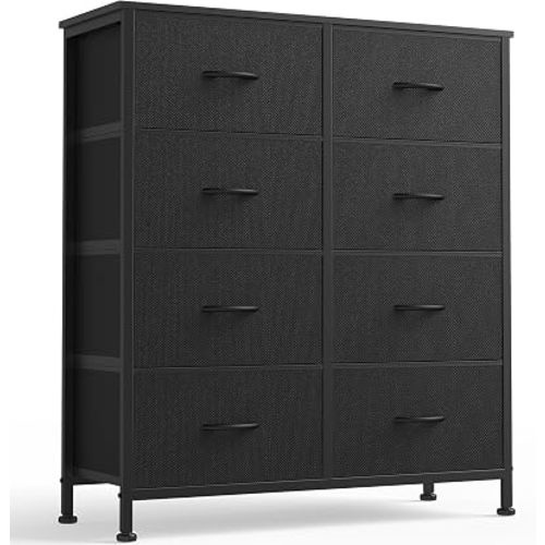 OLIXIS 8 Drawer Storage Dresser for Bedroom, Black Closet Organizers Units