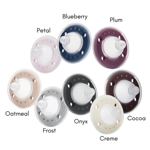 Ninni Co Pacifiers - Variety 4 Pack Pacifier
Cocoa, Oatmeal, Plum, Blueberry