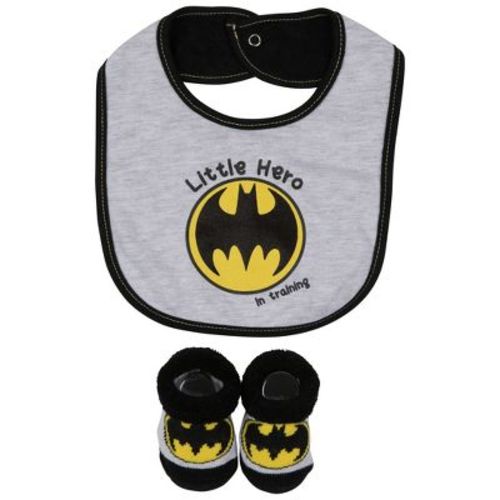 Kids Batman Little Hero 2-Piece Bib and Booties Set - One Size Fits Most