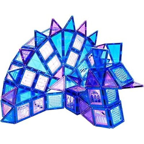 Magnetic Tiles Kids Toys, 102pcs Magnetic Building Blocks Set Construction Preschool Educational Toys, Compatible Magnet Toys Gifts for Toddlers, STEM Learning Toys for 3+ Year Old Boys and Girls