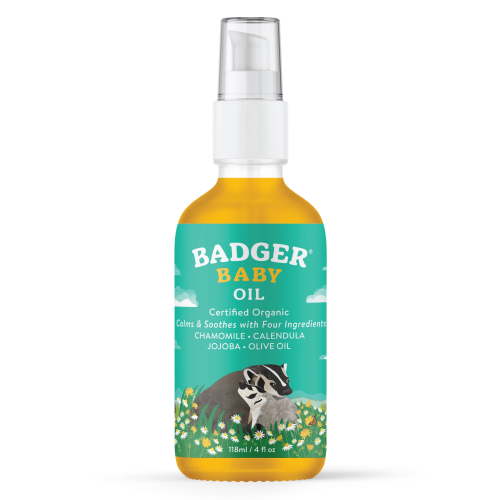 Badger Baby Essential - Organic Chamomile & Calendula Oil, Softens & Moisturizes Skin, 4 oz