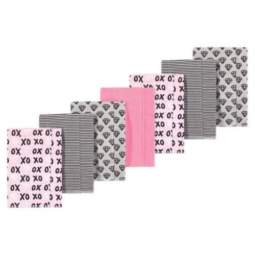 Luvable Friends Hudson Baby Flannel Burp Cloths 7pk, Sweetheart Kisses
