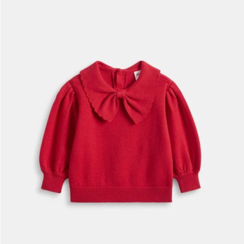 Bow Knit Sweater | Chilli Red | Seed Heritage
