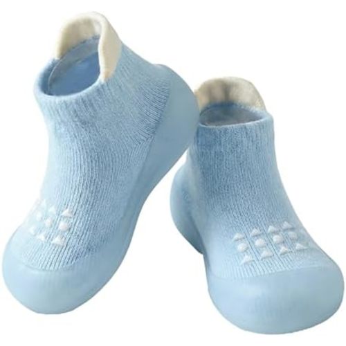 Hstyle Baby Sock Shoes Toddler Walking Shoes Infant Non-Slip Slippers Soft Rubber Sole Sneakers for Baby Boys Girls
