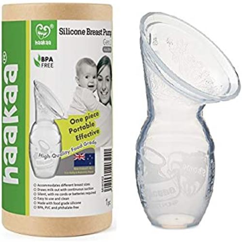 Haakaa Silicone Breast Pump 4 oz/100 ml, BPA FREE Manual Breast Pump 100% Food Grade Silicone BPA PVC and Phthalate Free