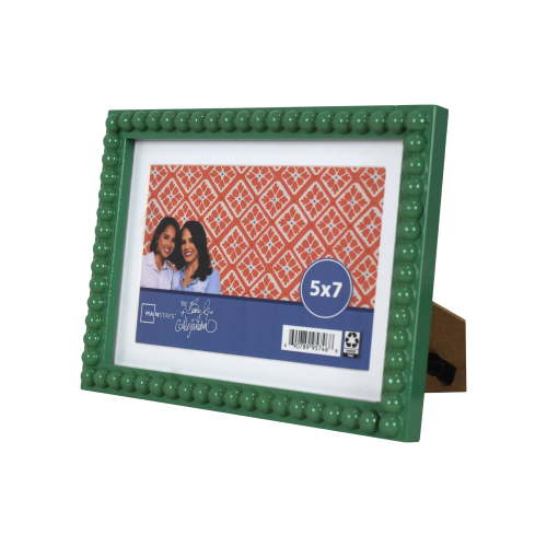 Mainstays by Becky G. & Alejandra 4" x 6" or 5" x 7" Beaded Photo Frame, Green Lily