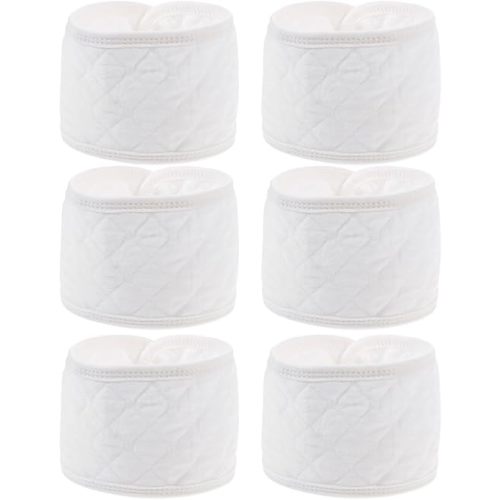 EXCEART Baby Belly Protection Belt 6Pcs Cotton Newborn Umbilical Cord Navel Band Infant Belly Wrap Soft White 15.94X3.54 Inch