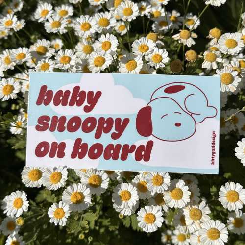 Baby Snoopy on Board Bumper Sticker