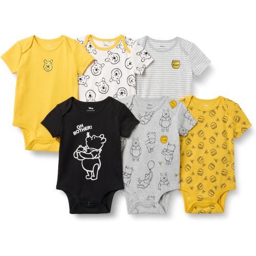 Amazon Essentials Disney | Marvel | Star Wars Unisex Babies' Snug-Fit Cotton Footed Sleepers, Multipacks