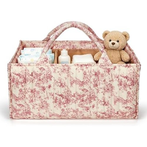 Baby Diaper Caddy Organizer Soft Nursery Storage Basket for Changing Table Cute Baby Basket Newborn Baby Essentials