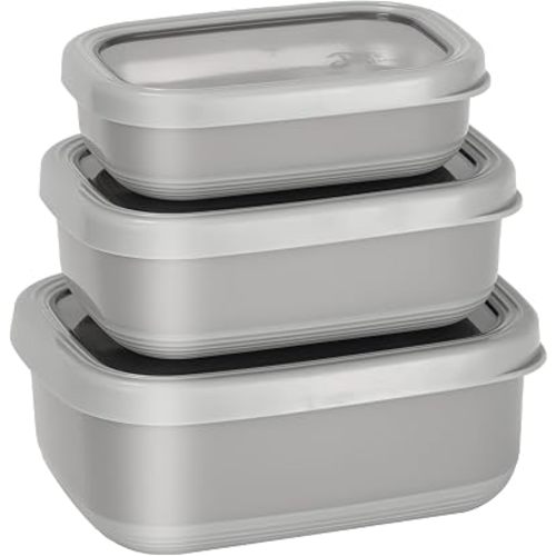 Lille Home Stainless Steel Food Containers with Lids, 47oz+30oz+16oz