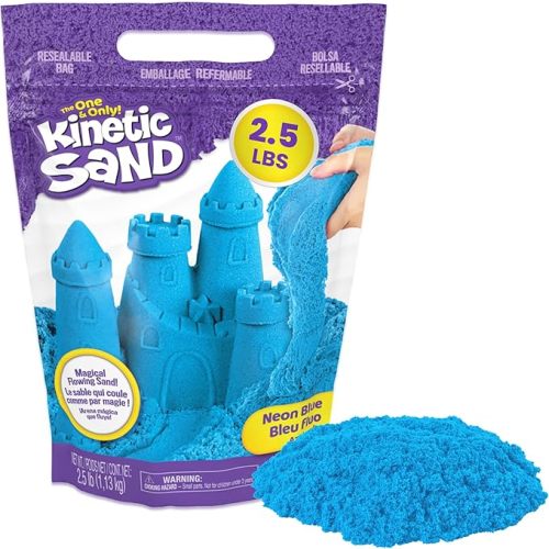 Kinetic Sand, 2.5lbs Blue Play Sand, Moldable Sensory Toys for Kids, Resealable Bag (Packaging May Vary), for Ages 3 and up