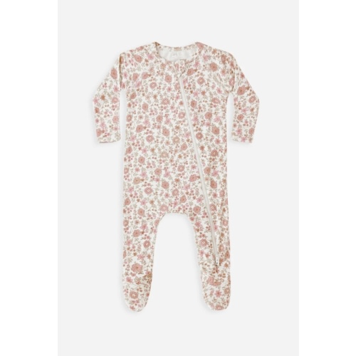 Bamboo Zip Footie || Bloom – Quincy Mae
