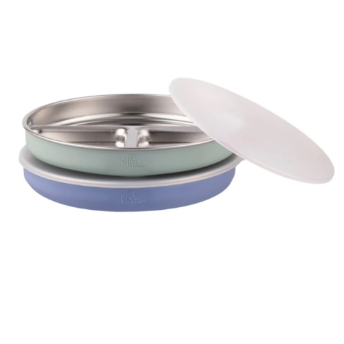 7.8" Stainless Steel Divided Plates with Suction Sleeve