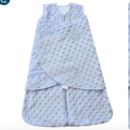 Blue Plushy Dot Velboa Swaddle| HALO