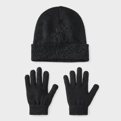 Kids' Value Hat and Gloves Set - Cat & Jack™ Black