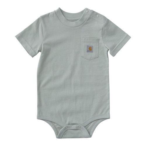 Carhartt Infant Boys' Logo Pocket Short Sleeve Onesie, Light Green | 6M