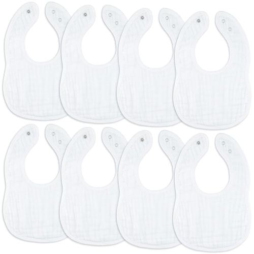 Comfy Cubs Muslin Bibs for Babies, Pack of 8