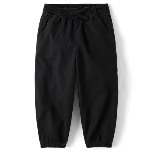 Baby And Toddler Girls Chambray Baggy Pull On Jogger Pants - Black