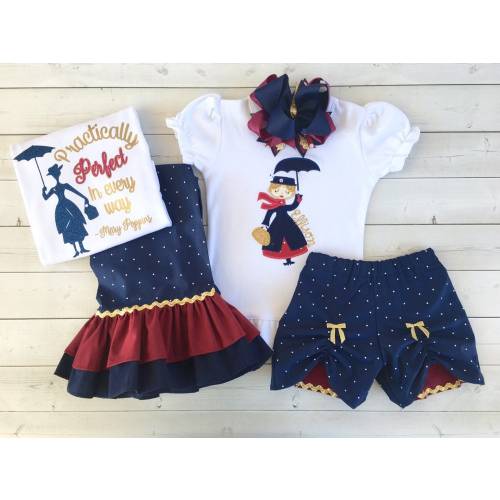 English Nanny Outfit, Princess Outfits, Custom Design Shirt, My First Trip for Girls, Personalized Toddler Outfit, First Birthday