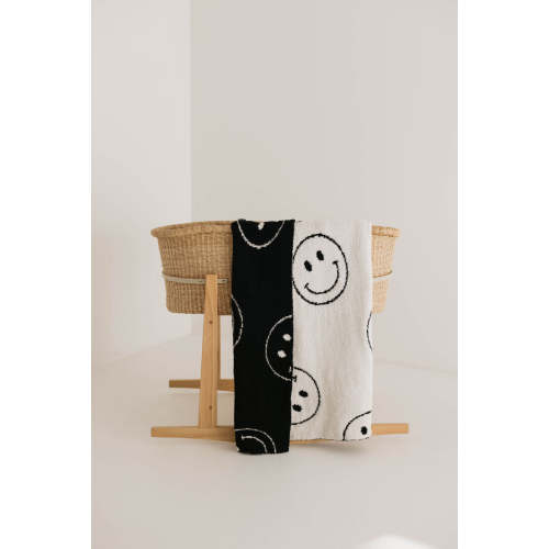 Plush Blanket | Just Smile Black & White – forever french baby