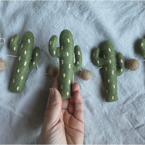 Felt Cactus Garland: Handmade Boho Nursery Decor