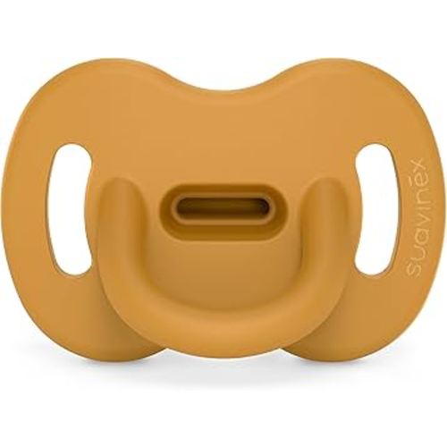 Color Essence SX PRO Silicone Baby Pacifier 1Pk, Made with 100% Soft Silicone, Baby Essentials Perfect for Breastfeeding Babies, Designed in Spain, 0-6 Mths, Bright Mustard