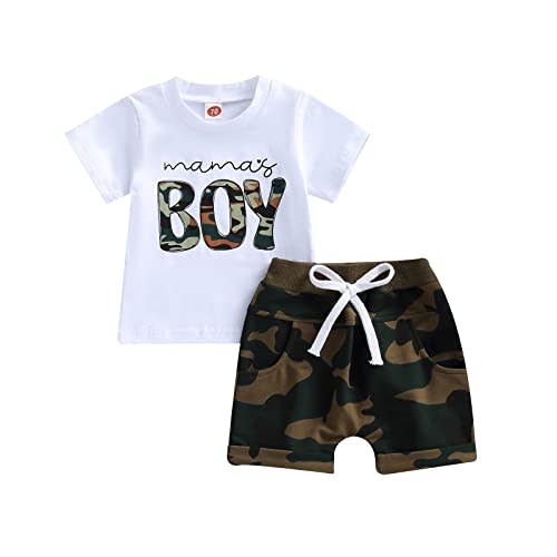 NZNDSHD Baby Boy Summer Clothes Daddys/Mamas Boy Matching Outfit Short Sleeve Embroidery T-shirt Plaid Toddler Shorts Set
