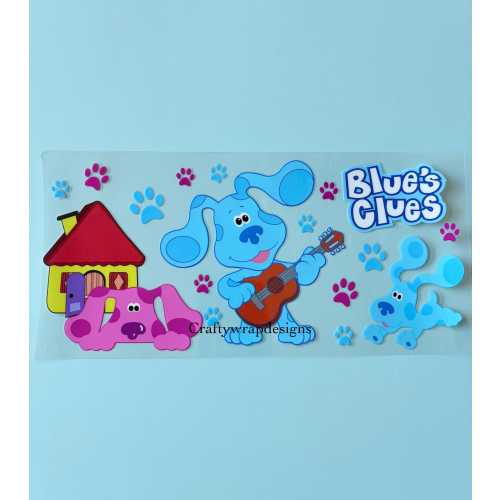 Blues UV DTF Cup Wrap, uvdtf stickers for cups and tumblers