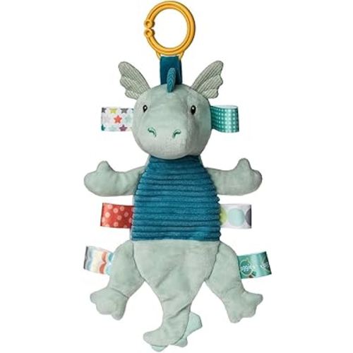 Taggies Activity Toy with Crinkle Paper and Sensory Tags, 9-Inches, Drax Dragon