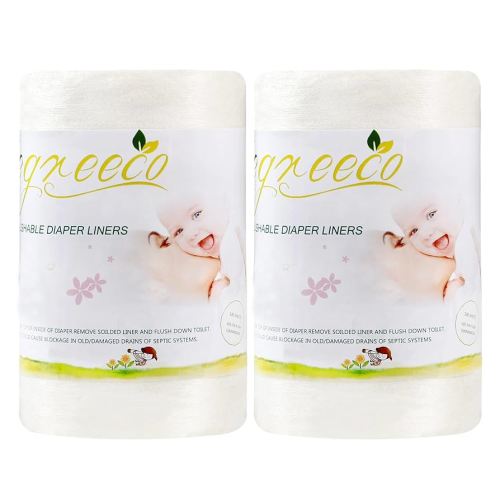 wegreeco Cloth Diaper Liners - Unscented Diaper Liners, Fragance Free Cloth Diaper Liners - 100 Sheets Per Roll (2 Roll)