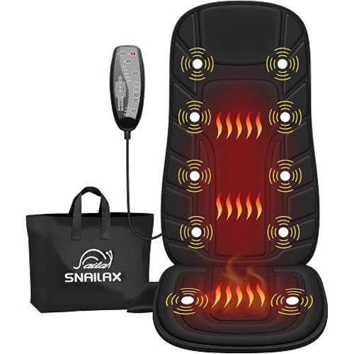 Snailax Back Massager with Heat, Vibration Massage Chair Pad, Seat Cushion