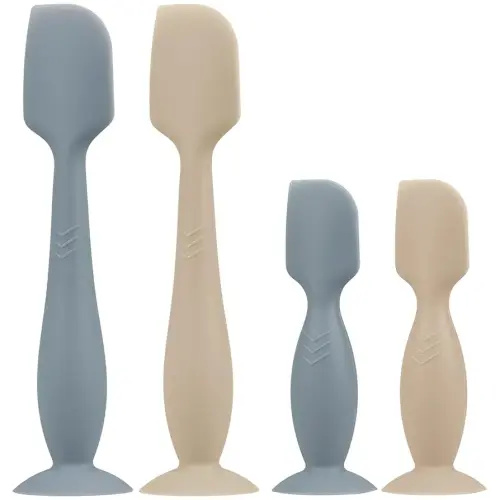 Baby Butt Paste Spatula - 4 Pack Diaper Cream Spatula Applicator Silicone Baby Butt Paste Spatula for Babies, Newborn, 2 x Large Size, 2 x Small Size (Ether/Sand)
