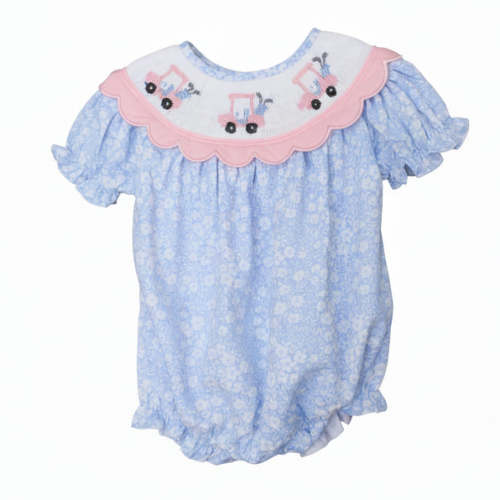 Pink & Blue Smocked Golf Carts Bubble – Little Bear Smocks