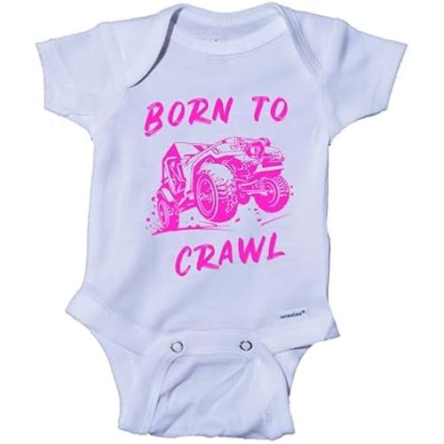 Ink Trendz Born to Crawl Onesie Cute 4x4 Offroading Mudding Bodysuit