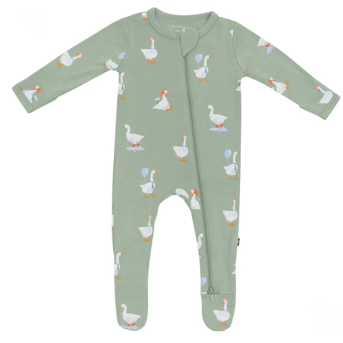 Kyte Baby Zipper Footie - Silly Goose, 0-3 M