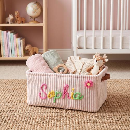 Personalized Embroidery Name Storage Basket, Newborn BabyGifts