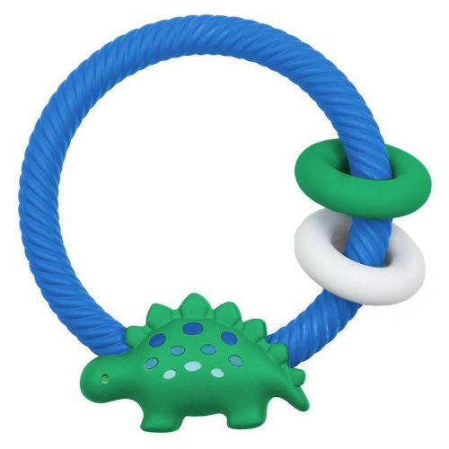 Itzy Ritzy Ring Rattle & Teether - Dino: Silicone, Baby Toy