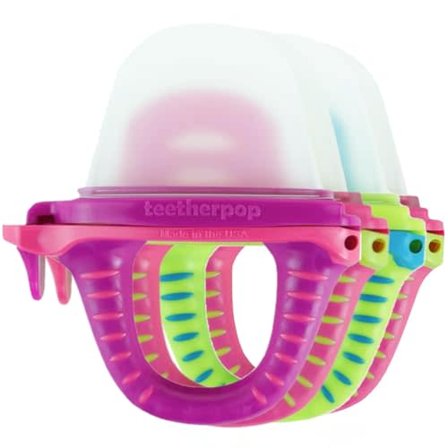 Fillable Freezer Teethers for Babies – Made in USA Teething Pacifier | Breastmilk Popsicle Teether Feeder with Spill-Proof Sippy Slits for Liquids & Purées. Baby Teething Toys Cooling Relief