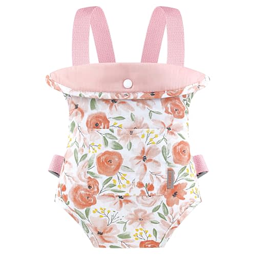 GAGAKU Baby Doll Carrier for Little Girls, Reborn Doll Accessories for Toddlers Kids 3+ Years Old, Toy Dolls Carrier - Roses