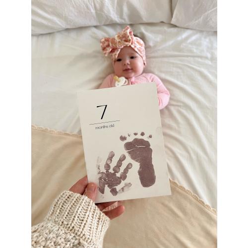 Inkless Milestone Cards | Baby Footprint | baby milestone cards | baby handprint | no mess ink | monthly milestone cards | baby shower gift