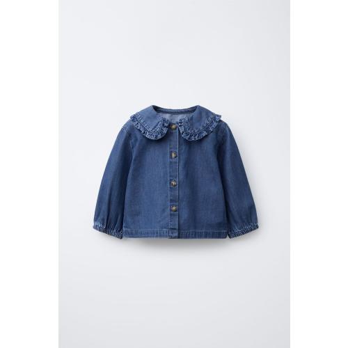 DENIM SHIRT - Mid-blue | ZARA United States