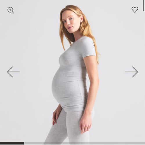 COTTON JERSEY MATERNITY T-SHIRT | LIGHT HEATHER GREY