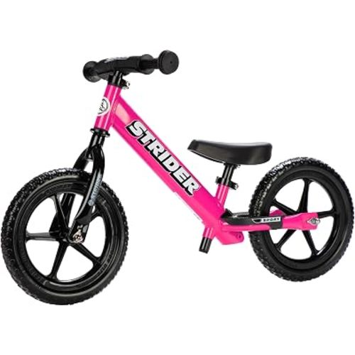 Strider 12 Sport, No Pedal Balance Bike for Kids Ages 1–4 Years, Pink