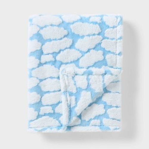 Cloud Plush Kids' Throw Blanket Blue - Pillowfort™
