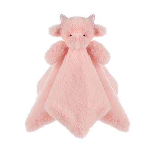 Apricot Lamb Pink Dragon Soft Loveys for Babies, Security Blanket for Baby Boy and Girl, 13.8 Inches for Infant and Toddlers